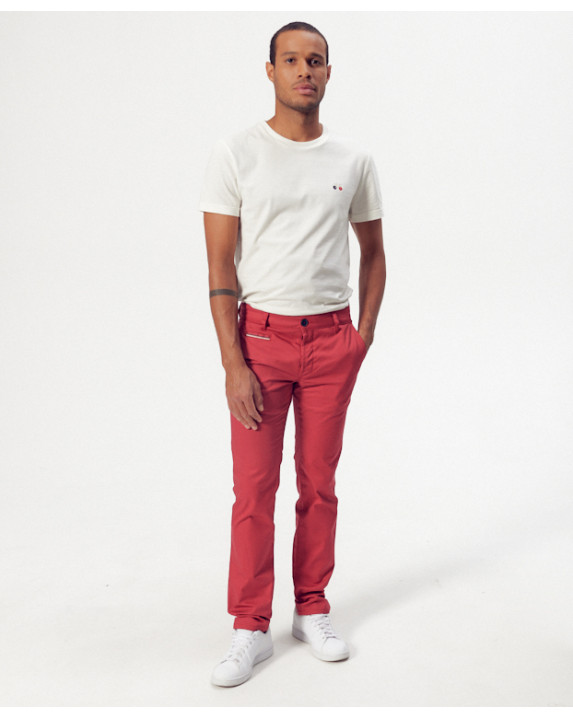 Pantalon Chino Homme Coton Biologique Rouge