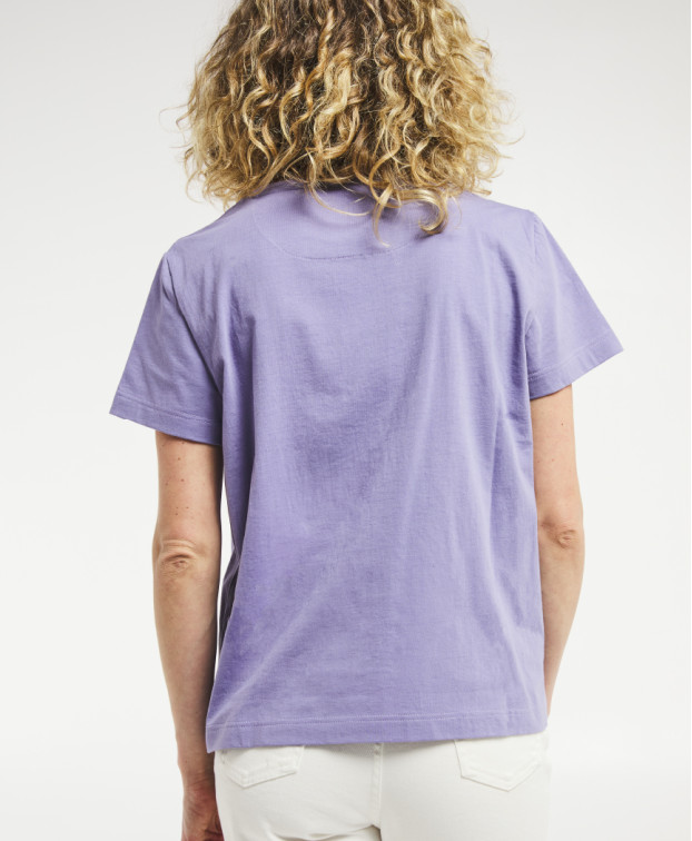 Tee-shirt Isaure mauve en coton biologique made in France