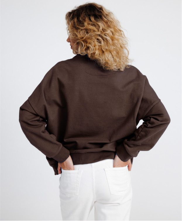 Sweat Femme Hélia Marron Coton Bio - La Gentle Factory