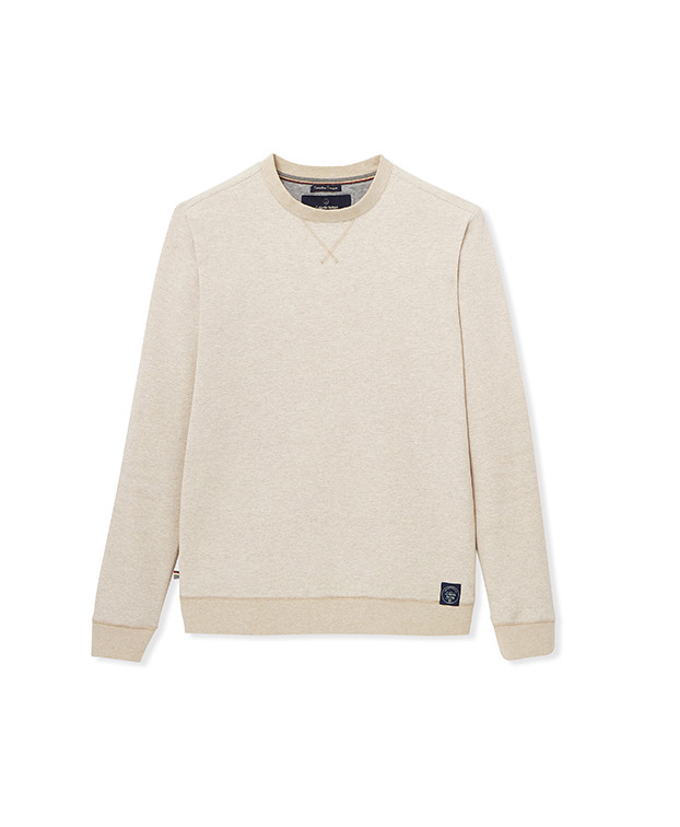 Sweat Français Homme Recyclé Paul Beige Clair - La Gentle Factory