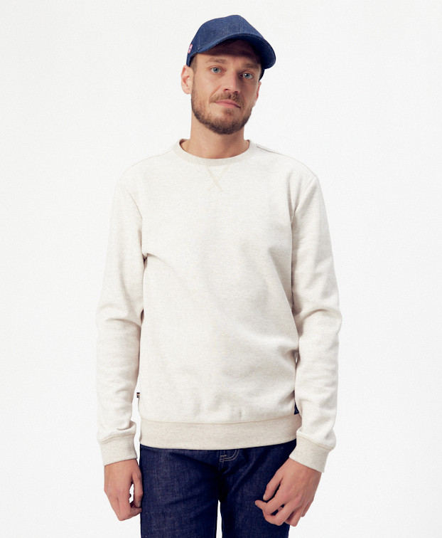 Sweat Français Homme Recyclé Paul Beige Clair - La Gentle Factory