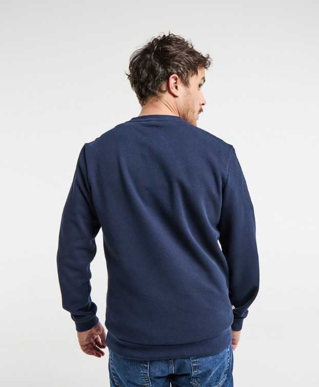 Sweat Paul piqué bleu marine en fibres recyclées - La Gentle Factory